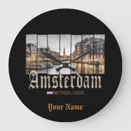 Amsterdam Nederländerna Holland vintage souvenir Stor Klocka