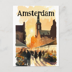 Amsterdam Nederländerna Holland Vykort