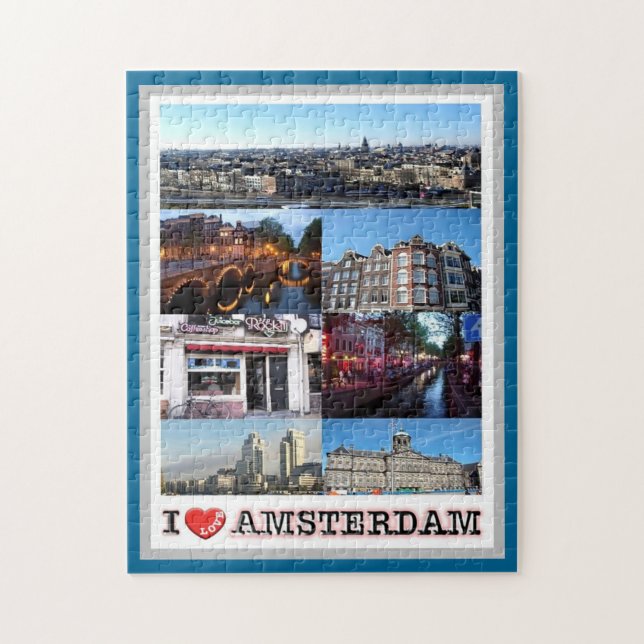 Amsterdam - Nederländerna - I Kärlek - Pussel (Vertikal)