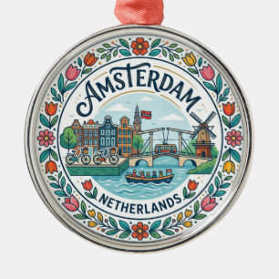 Amsterdam Nederländerna Julgransprydnad Metall