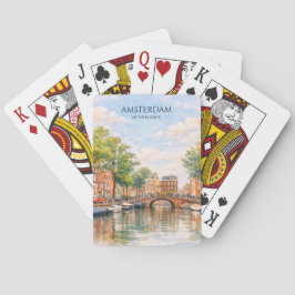 Amsterdam Nederländerna Kanal Färgrik Stad | Resa Casinokort