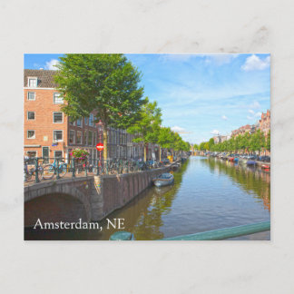 Amsterdam, Nederländerna Kanal Foto vykort