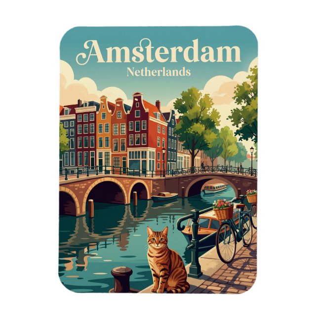 Amsterdam Nederländerna Magnet (Vertikal)