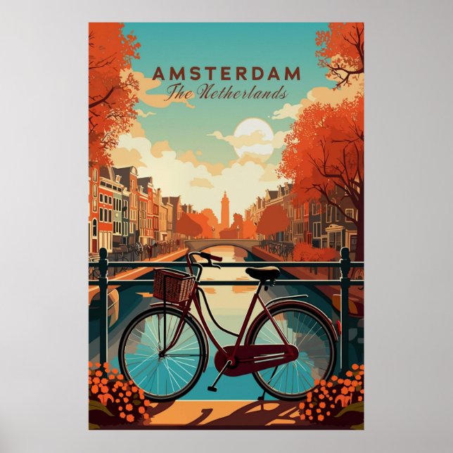 Amsterdam, Nederländerna Poster (Framsidan)