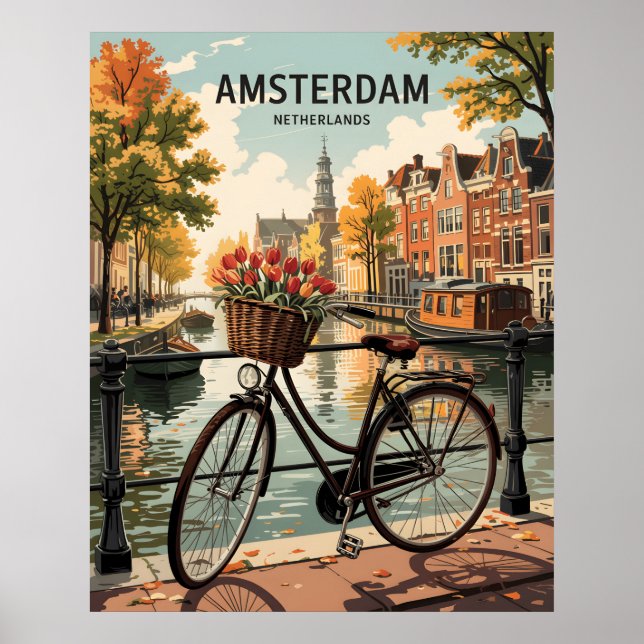 Amsterdam Nederländerna Poster (Framsidan)