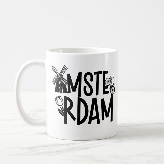 Amsterdam Nederländerna Resa  Kaffemugg (Vänster)