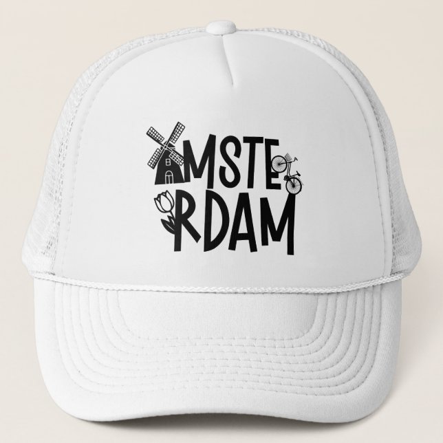 Amsterdam Nederländerna Resa  Keps (Framsida)