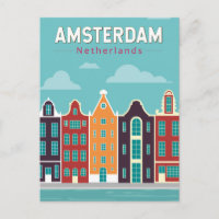 Amsterdam Nederländerna Resa Konst Vintage