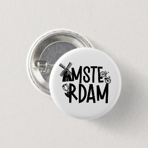 Amsterdam Nederländerna Resa Souvenir Knapp