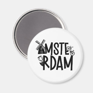 Amsterdam Nederländerna Resa Souvenir Magnet
