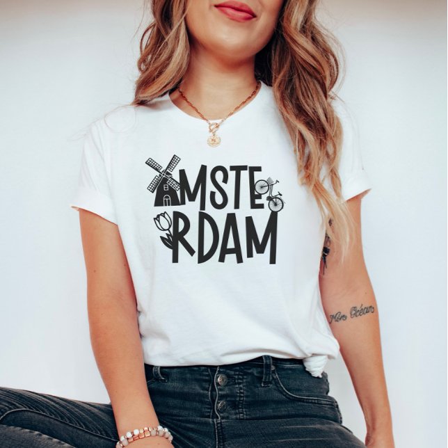 Amsterdam Nederländerna Resa  T Shirt (Skapare uppladdad)