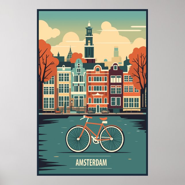 Amsterdam, Nederländerna, resande Poster (Framsidan)