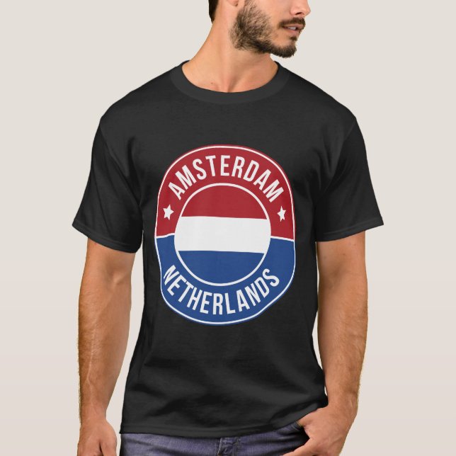 Amsterdam, Nederländerna Stad T-Shirt (Framsida)