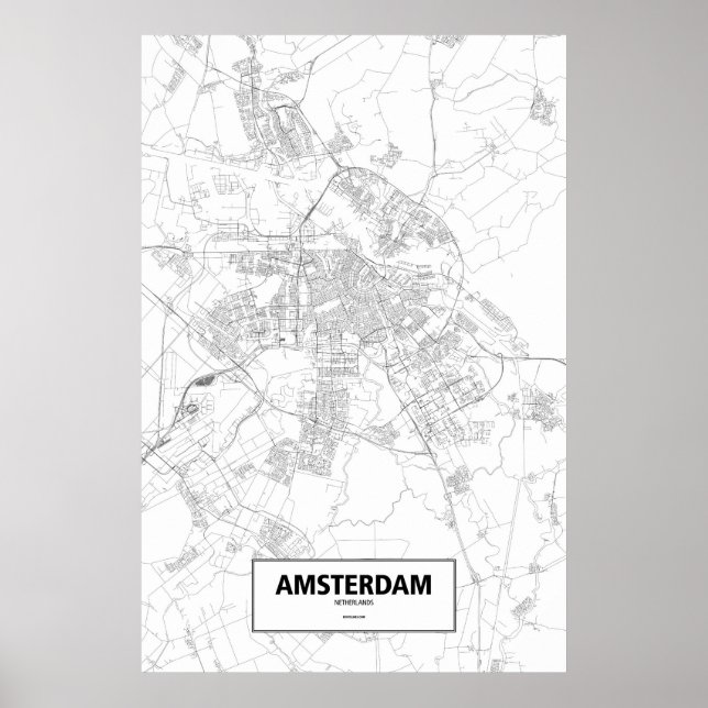 Amsterdam, Nederländerna (svart på vitt) Poster (Framsidan)