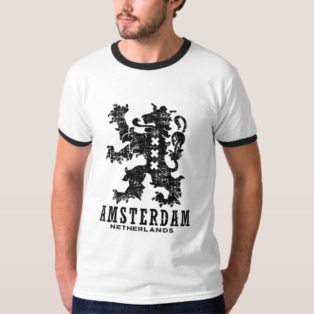Amsterdam Nederländerna T Shirt (Framsida)