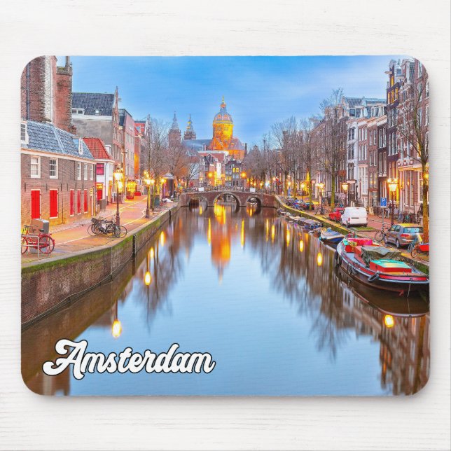 Amsterdam, Nederländerna, Tidigt i kväll Musmatta (Framsidan)