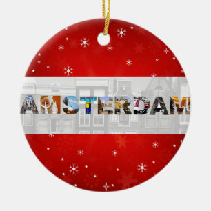 Amsterdam Nederländerna Travel Foton jul Julgransprydnad Keramik