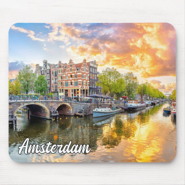 Amsterdam, Nederländerna, Vid solnedgång Musmatta (Framsidan)
