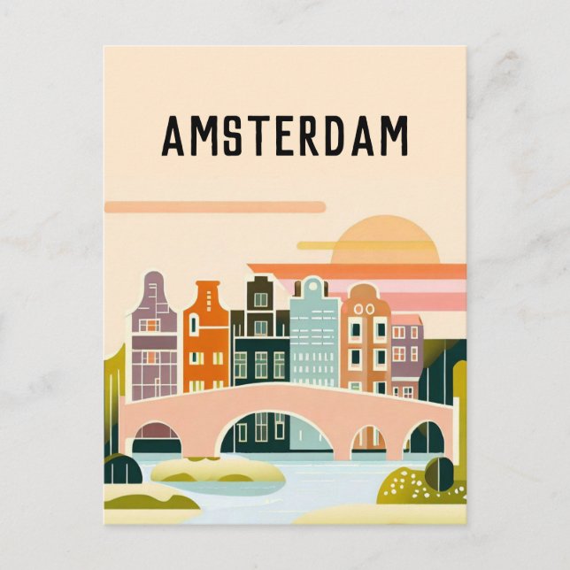 Amsterdam Nederländerna Vykort (Framsida)