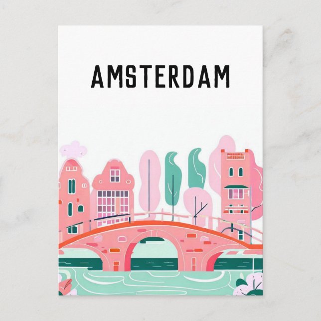 Amsterdam Nederländerna Vykort (Framsida)
