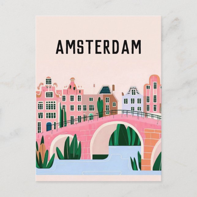 Amsterdam Nederländerna Vykort (Framsida)