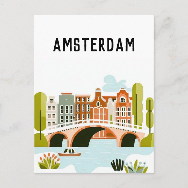 Amsterdam Nederländerna Vykort (Framsida)