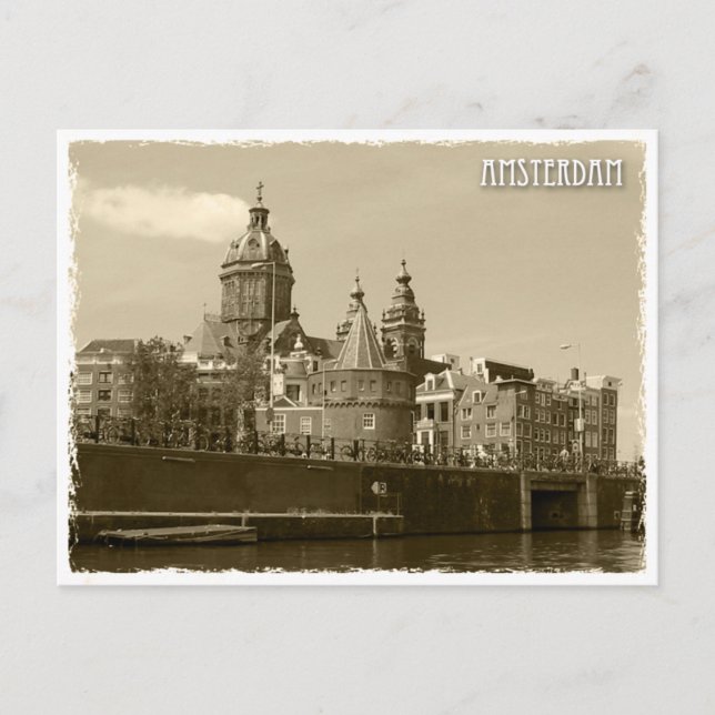 Amsterdam, Nederländerna Vykort (Framsida)