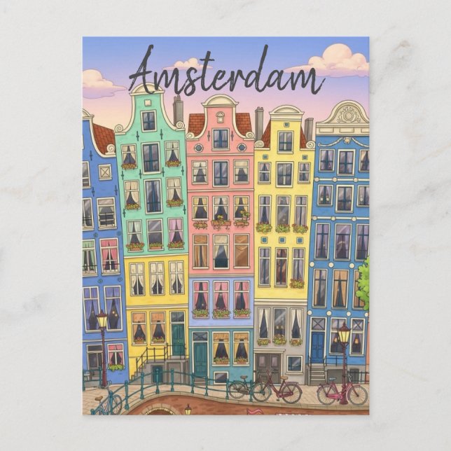 Amsterdam Nederländerna Vykort (Framsida)