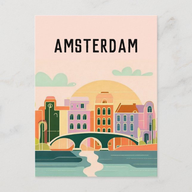 Amsterdam Nederländerna Vykort (Framsida)