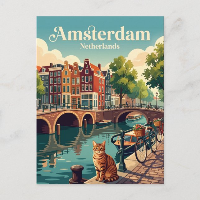 Amsterdam Nederländerna Vykort (Framsida)
