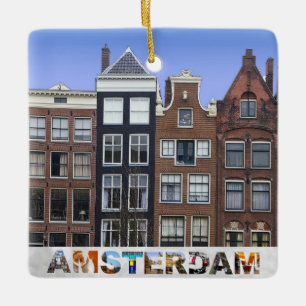 Amsterdam Nederländernas kanal jul Julgransprydnad Keramik