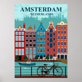 Amsterdam Nederländernas reseaffär Poster