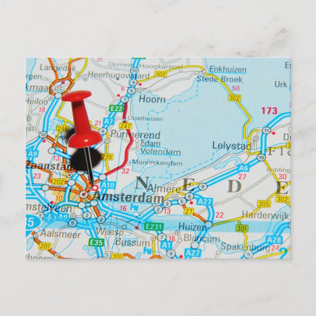 Amsterdam, Nederlands Vykort (Framsida)