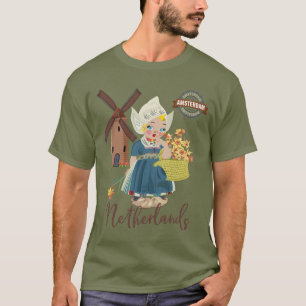 Amsterdam nederländsk (Holland) holländsk flicka T Shirt