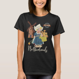 Amsterdam nederländsk (Holland) holländsk flicka T Shirt