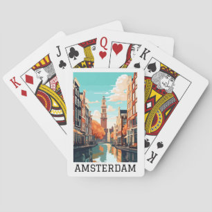 Amsterdam Nederländska kanalen Travel Casinokort