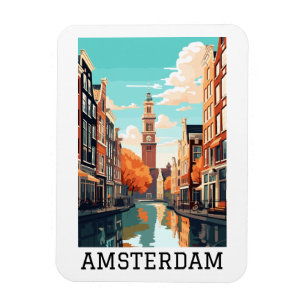 Amsterdam Nederländska kanalen Travel Magnet