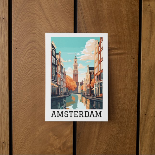 Amsterdam Nederländska kanalen Travel Vykort (amsterdam netherlands postcards)