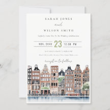 Amsterdam Nederländska kanalen Watercolor Ligcape