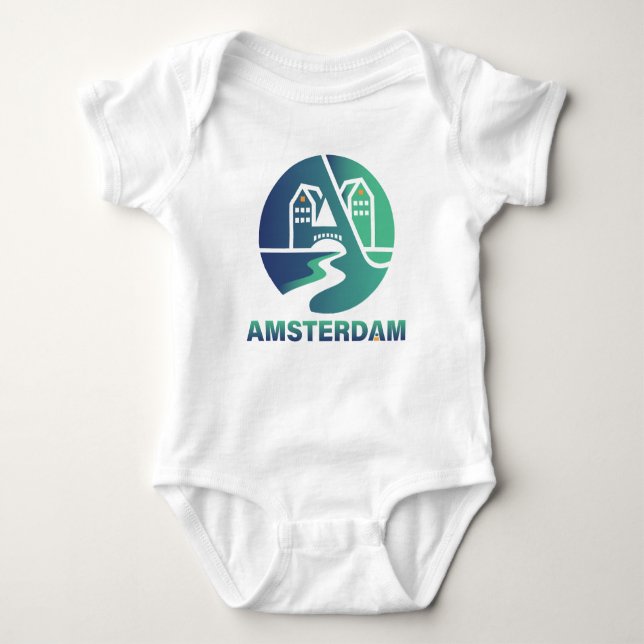 Amsterdam Netherlands Europe T Shirt (Framsida)