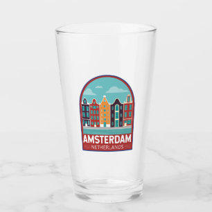Amsterdam Netherlands Travel Art Vintage Glaskopp