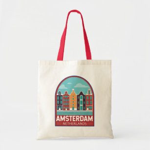 Amsterdam Netherlands Travel Art Vintage Tygkasse