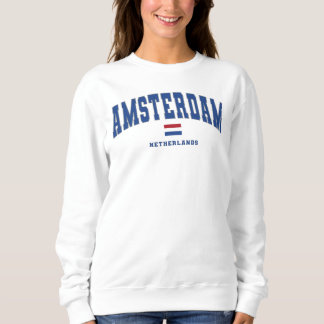 Amsterdam Netherlands Vintage College Stil T Shirt