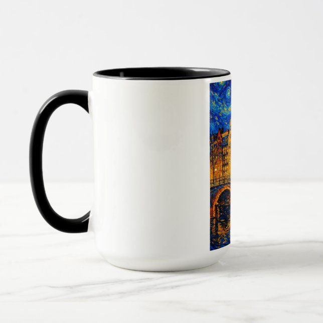 Amsterdam Night Mug – Van Gogh Inspired Canal Ligh Mugg (Vänster)