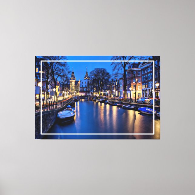 Amsterdam Night Tapet-67657 Canvastryck (Framsida)