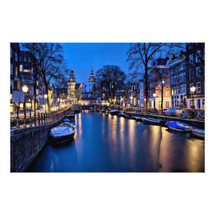 Amsterdam Night Tapet-67657 Fototryck