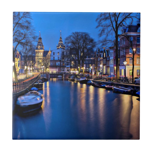 Amsterdam Night Tapet-67657 Kakelplatta (Framsidan)