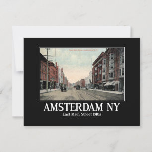Amsterdam NY Main St Montgomery County 1910s Vykort