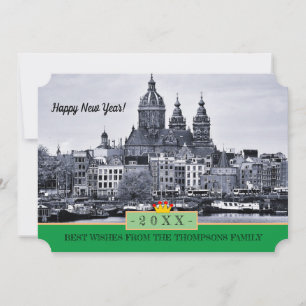 Amsterdam och Gott nytt år! Kort /20XX