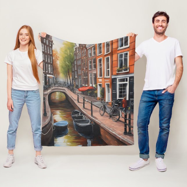 Amsterdam oljemålning art fleecefilt (På plats)